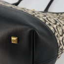 Salvatore Ferragamo Gancini Tote Bag Canvas Black Gold Auth YKZ1252A-10