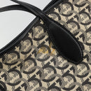 Salvatore Ferragamo Gancini Tote Bag Canvas Black Gold Auth YKZ1252A-14