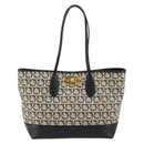 Salvatore Ferragamo Gancini Tote Bag Canvas Black Gold Auth YKZ1252A-2