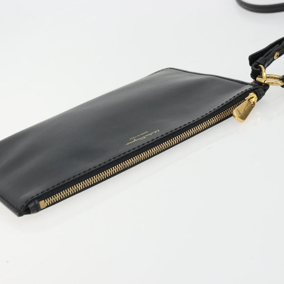 Salvatore Ferragamo Gancini Tote Bag Canvas Black Gold Auth YKZ1252A