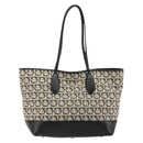Salvatore Ferragamo Gancini Tote Bag Canvas Black Gold Auth YKZ1252A-3