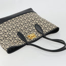 Salvatore Ferragamo Gancini Tote Bag Canvas Black Gold Auth YKZ1252A-6