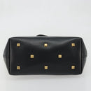 Salvatore Ferragamo Gancini Tote Bag Canvas Black Gold Auth YKZ1252A-9