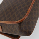 CELINE Macadam Canvas Circle Shoulder Bag PVC Leather Brown Gold Auth YKZ1254A-16