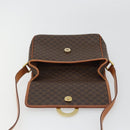 CELINE Macadam Canvas Circle Shoulder Bag PVC Leather Brown Gold Auth YKZ1254A-18