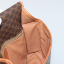 CELINE Macadam Canvas Circle Shoulder Bag PVC Leather Brown Gold Auth YKZ1254A-19