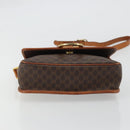 CELINE Macadam Canvas Circle Shoulder Bag PVC Leather Brown Gold Auth YKZ1254A-5