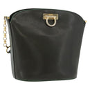 BALLY Shoulder Bag Leather Green Gold Auth YKZ1255-1