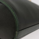 BALLY Shoulder Bag Leather Green Gold Auth YKZ1255-14