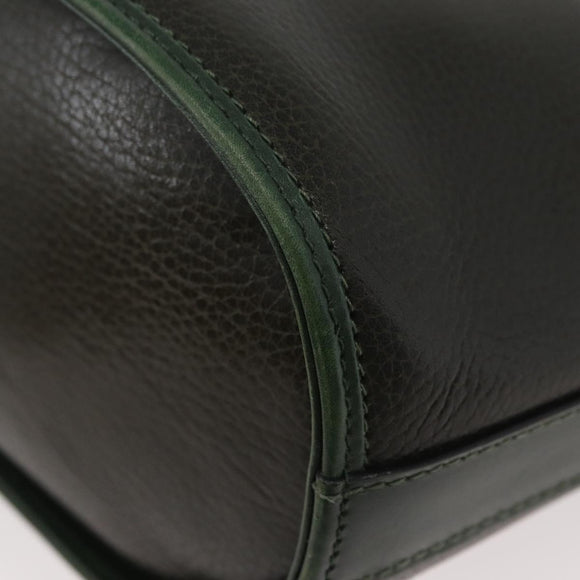BALLY Shoulder Bag Leather Green Gold Auth YKZ1255
