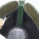 BALLY Shoulder Bag Leather Green Gold Auth YKZ1255-18