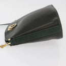 BALLY Shoulder Bag Leather Green Gold Auth YKZ1255-4