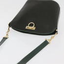 BALLY Shoulder Bag Leather Green Gold Auth YKZ1255-6