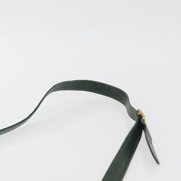 BALLY Shoulder Bag Leather Green Gold Auth YKZ1255