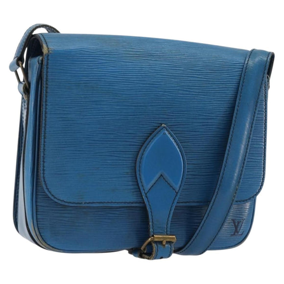 LOUIS VUITTON Epi Cartouchiere MM Shoulder Bag Blue M52245 LV Auth YKZ1257