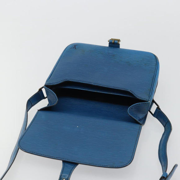 LOUIS VUITTON Epi Cartouchiere MM Shoulder Bag Blue M52245 LV Auth YKZ1257