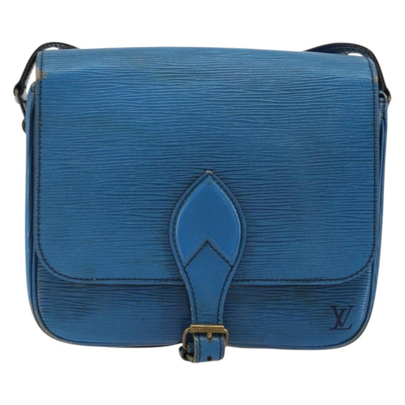 LOUIS VUITTON Epi Cartouchiere MM Shoulder Bag Blue M52245 LV Auth YKZ1257