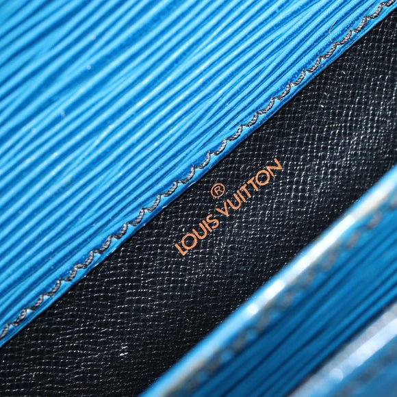 LOUIS VUITTON Epi Cartouchiere MM Shoulder Bag Blue M52245 LV Auth YKZ1257