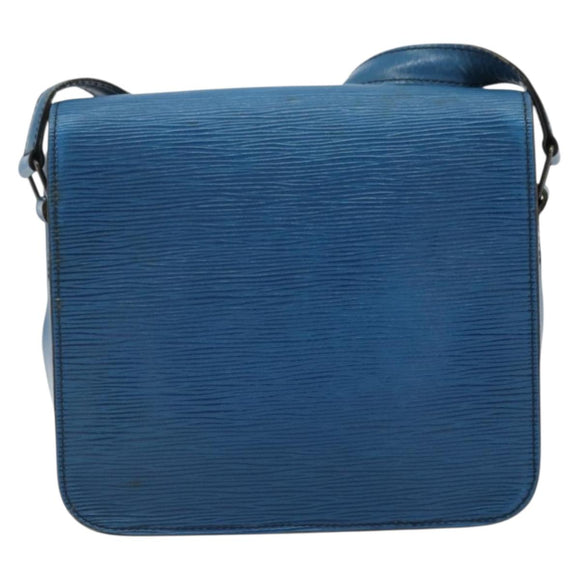 LOUIS VUITTON Epi Cartouchiere MM Shoulder Bag Blue M52245 LV Auth YKZ1257
