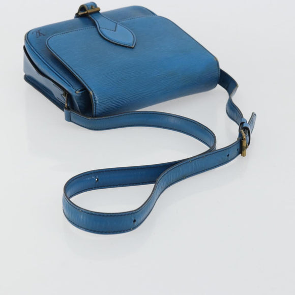 LOUIS VUITTON Epi Cartouchiere MM Shoulder Bag Blue M52245 LV Auth YKZ1257