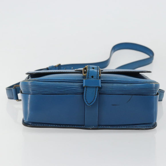 LOUIS VUITTON Epi Cartouchiere MM Shoulder Bag Blue M52245 LV Auth YKZ1257