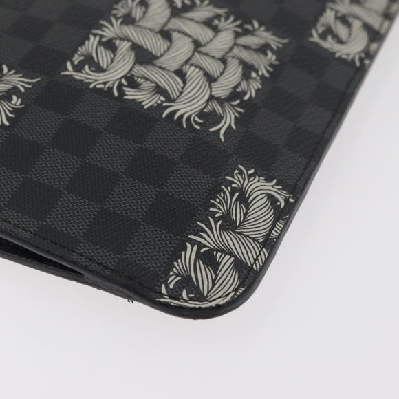 LOUIS VUITTON Damier Graphite Pochette Jules GM Clutch Bag M61232 Auth YKZ1258A