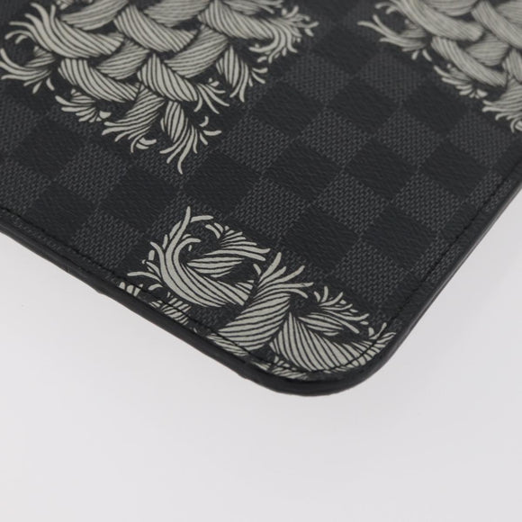 LOUIS VUITTON Damier Graphite Pochette Jules GM Clutch Bag M61232 Auth YKZ1258A
