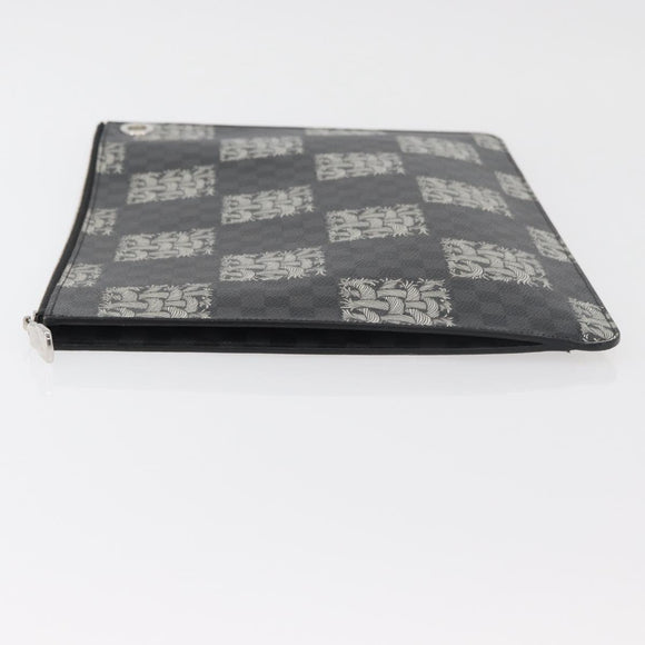 LOUIS VUITTON Damier Graphite Pochette Jules GM Clutch Bag M61232 Auth YKZ1258A