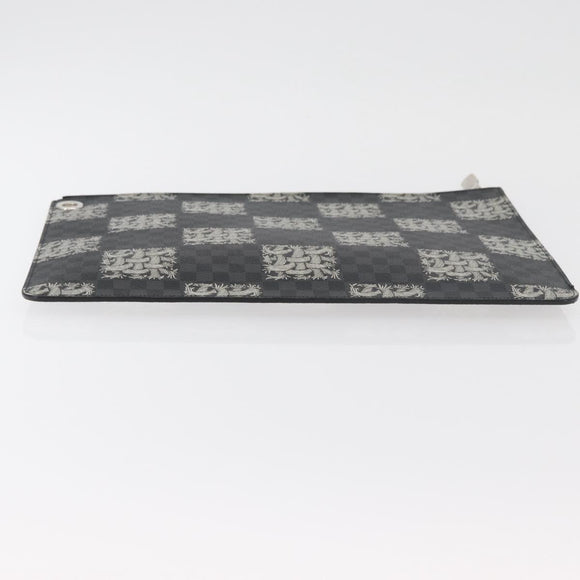 LOUIS VUITTON Damier Graphite Pochette Jules GM Clutch Bag M61232 Auth YKZ1258A