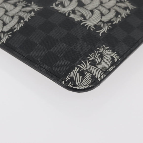 LOUIS VUITTON Damier Graphite Pochette Jules GM Clutch Bag M61232 Auth YKZ1258A