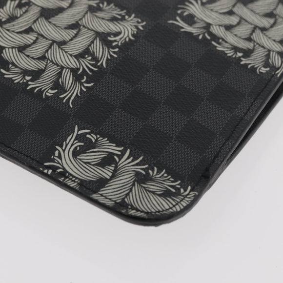 LOUIS VUITTON Damier Graphite Pochette Jules GM Clutch Bag M61232 Auth YKZ1258A