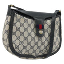 GUCCI GG Supreme Sherry Line Shoulder Bag PVC Navy Gold 10 02 056 Auth YKZ1259-1
