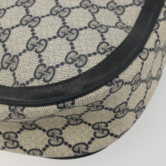 GUCCI GG Supreme Sherry Line Shoulder Bag PVC Navy Gold 10 02 056 Auth YKZ1259