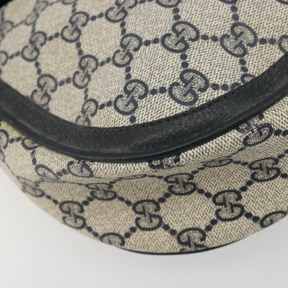 GUCCI GG Supreme Sherry Line Shoulder Bag PVC Navy Gold 10 02 056 Auth YKZ1259