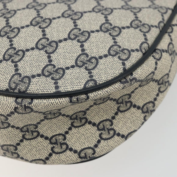 GUCCI GG Supreme Sherry Line Shoulder Bag PVC Navy Gold 10 02 056 Auth YKZ1259