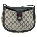 GUCCI GG Supreme Sherry Line Shoulder Bag PVC Navy Gold 10 02 056 Auth YKZ1259-13