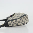 GUCCI GG Supreme Sherry Line Shoulder Bag PVC Navy Gold 10 02 056 Auth YKZ1259-4