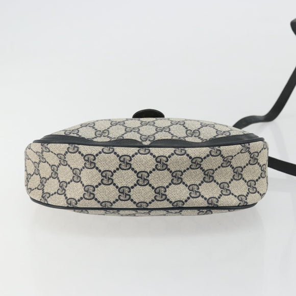 GUCCI GG Supreme Sherry Line Shoulder Bag PVC Navy Gold 10 02 056 Auth YKZ1259