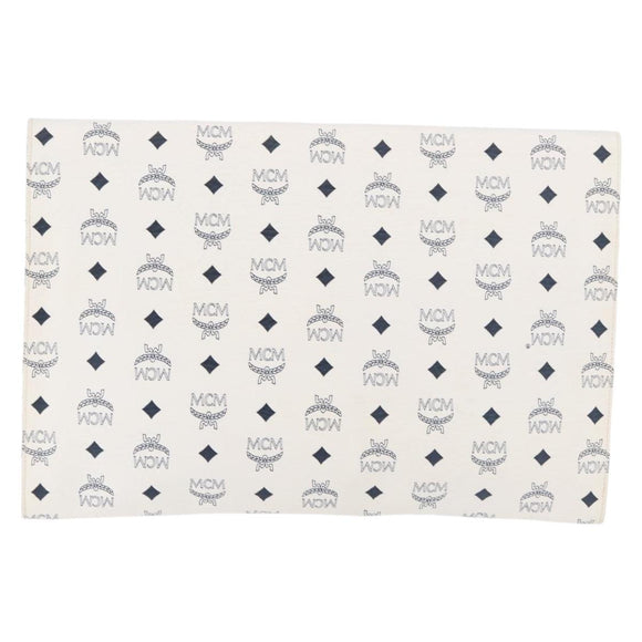 MCM Vicetos Logogram Document Case PVC White Gold Auth YKZ1260
