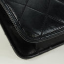 CHANEL Matelasse Double Turn Lock Chain Bag Lamb Skin 2way CC Auth YKZ1263SV-16