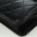 CHANEL Matelasse Double Turn Lock Chain Bag Lamb Skin 2way CC Auth YKZ1263SV-17