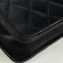 CHANEL Matelasse Double Turn Lock Chain Bag Lamb Skin 2way CC Auth YKZ1263SV-18