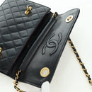 CHANEL Matelasse Double Turn Lock Chain Bag Lamb Skin 2way CC Auth YKZ1263SV-22