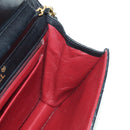 CHANEL Matelasse Double Turn Lock Chain Bag Lamb Skin 2way CC Auth YKZ1263SV-24