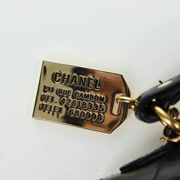 CHANEL Matelasse Double Turn Lock Chain Bag Lamb Skin 2way CC Auth YKZ1263SV