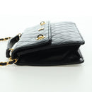 CHANEL Matelasse Double Turn Lock Chain Bag Lamb Skin 2way CC Auth YKZ1263SV-3