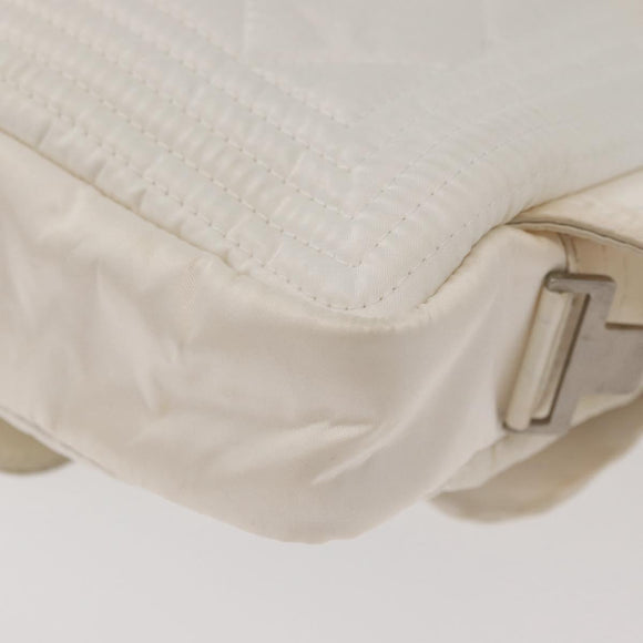 CHANEL Sports Line Matelasse Waist bag Nylon White Silver CC Auth YKZ1264A