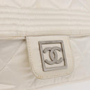 CHANEL Sports Line Matelasse Waist bag Nylon White Silver CC Auth YKZ1264A-19