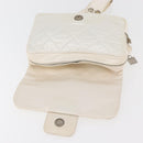 CHANEL Sports Line Matelasse Waist bag Nylon White Silver CC Auth YKZ1264A-21