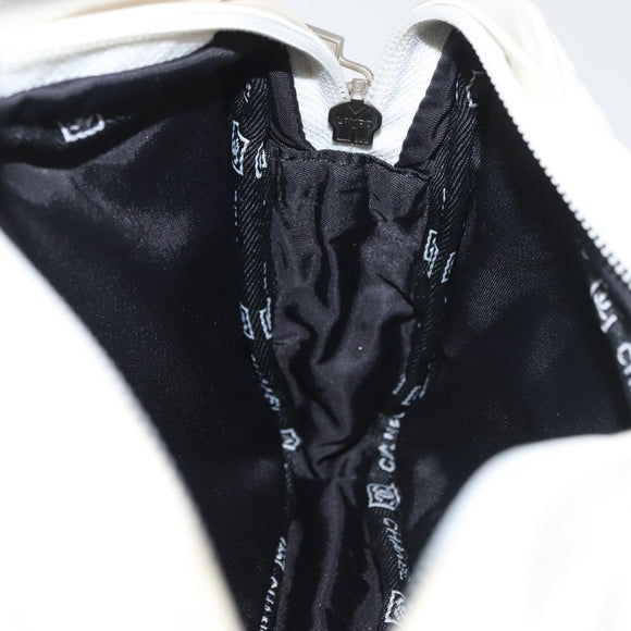 CHANEL Sports Line Matelasse Waist bag Nylon White Silver CC Auth YKZ1264A
